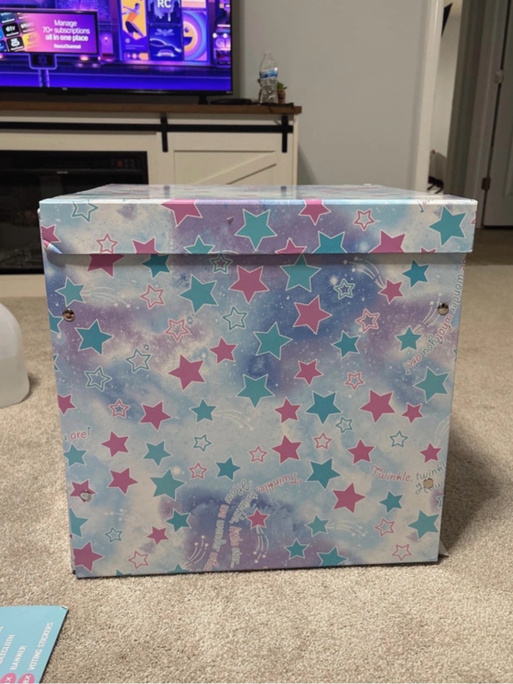 Star Gender Reveal box with sign